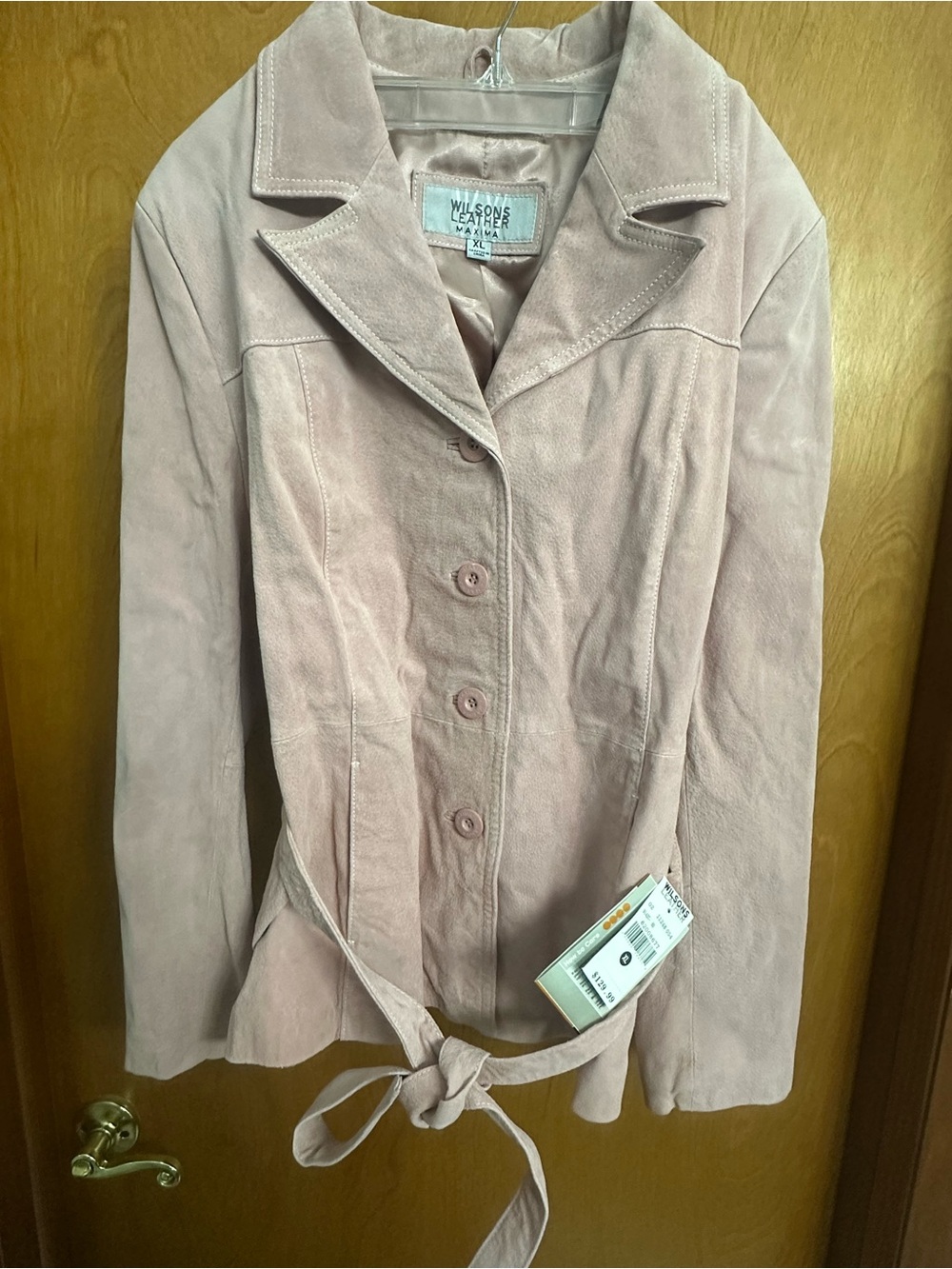 Wilsons Leather Women's Blush Pink Suede Button Jacket